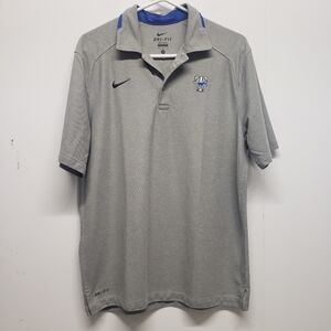 Nike Dri-Fit Polo Shirt Men Medium Gray Katy Taylor Football Texas Logo